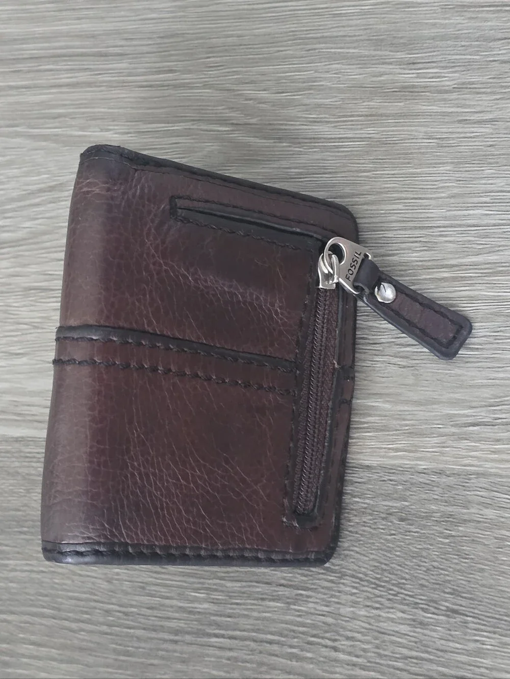 Fossil Unisex Brown Leather Wallet